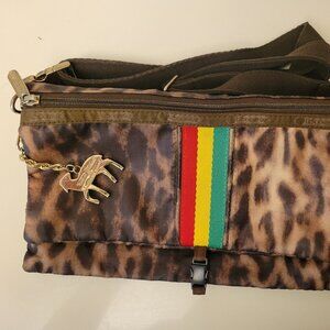 L.A.M.B x Lesportsac Gwen Stefani Leopard Rasta Kiki Bag
